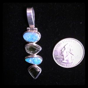 Australian Opal & Tourmaline in sterling silver